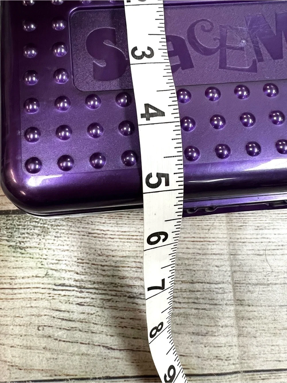 Vintage Spacemaker Plastic Pencil Pen Storage Box Purple Silver 90s FLAW